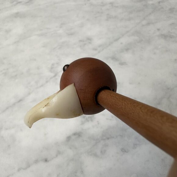 Senshukai Royal Pet Condor Bird Wooden Figurine w/ Card Japan Mid-Century 60-70s - Picture 9 of 14